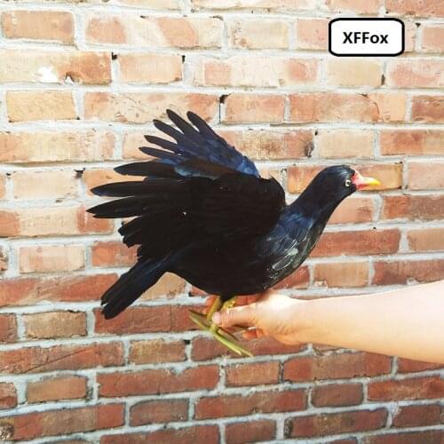 Creative simulation black chicken model foam&furs real life wings chicken bird model gift about 40x55cm xf1054