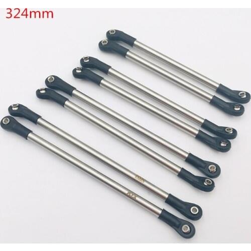 KYX Racing 324mm Wheelbase Modification Stainless Steel Link Linkage Tie Rod kit with Plastic Rod Ends for Axial SCX10 II 90046