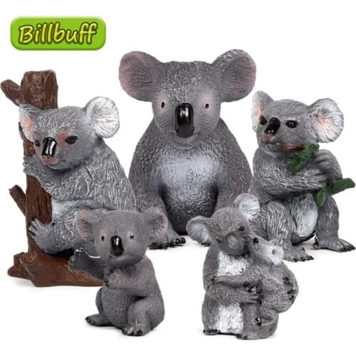Hot Simulation Wild Animal Koala Cub Series Model Action Figure Collection Miniature Cognition Educational Toy for Children Gift