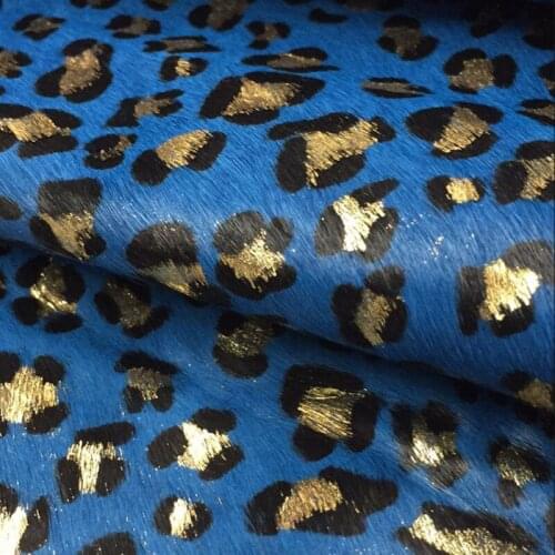Custom Metallic Spots Printed Genuine Blue Horse Fabric Fur Pelt for Purse/ Handbag,Free Shipping