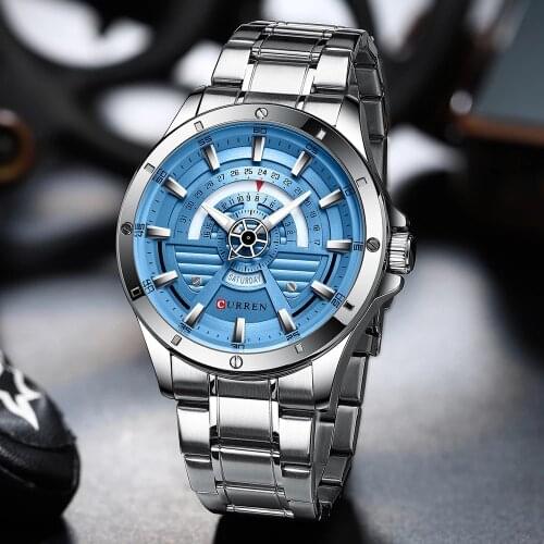 Watches Mens 2020 CURREN NEW Fashion Quartz Stainless Steel Watch Date And Week Clock Male Creative Wristwatch Business Style