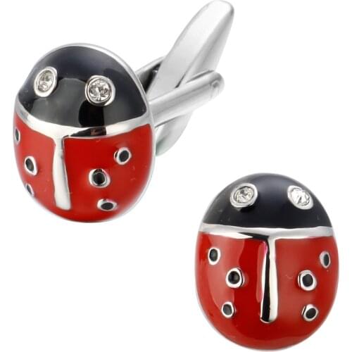 Mens shirts Cufflinks high-quality copper material Red beetle Cufflinks