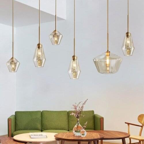 Nordic Modern clear Glass led Pendant light living room decoration suspension lamp Luminaria hanging lamp for bedroom kitchen