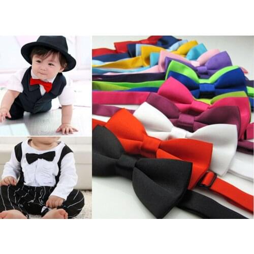 New 2019 Lovely Baby Children Classic Solid Color boy girl Butterfly Kont Cute Bowtie White Black pink Green Blue Cravate