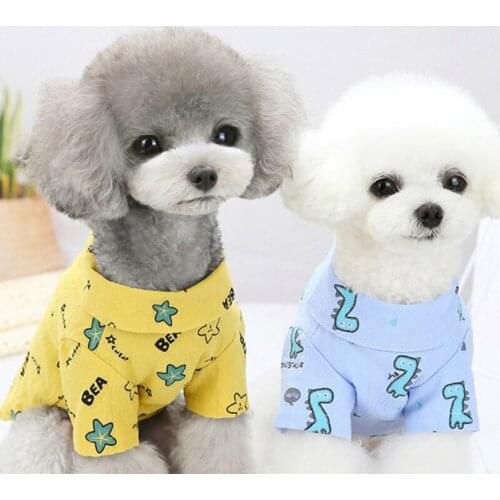 A Summer Pet Printed Clothes For Dogs Floral Dinosaur Shirt Jackets Dog Coat Puppy Costume Cat Spring Clothing Pets Outfits