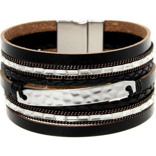 ORNAPEADIA New Hot Jewelry Bohemia bracelet VOGUE recommended style Fashion multilayer Leather Bangles for women gift wholesale