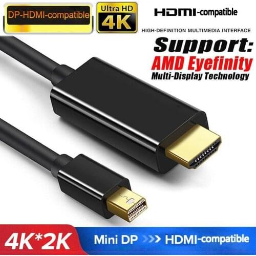 1.8M Mini DP Display Port Thunderbolt 2 to HDMI Cable Adapter For MacBook Pro iMac mini Gold Plated