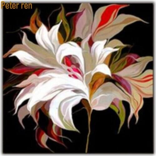 Peter ren Diamond painting cross stitch Round\square Diamond Mosaic Full icon Diamond embroidery Home Decorations "lily flower"