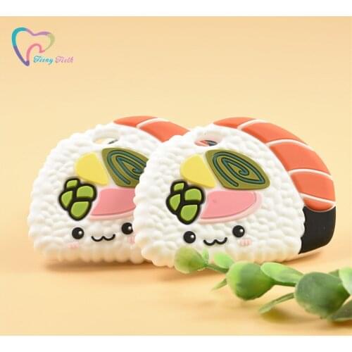 10 pcs Sushi Pattern Silicone Baby Teether Rodent Baby Teething Toys Chewable Baby Products Nursing Gift