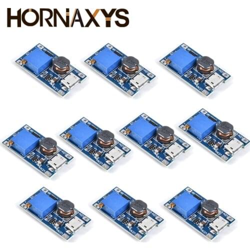 MT3608 DC-DC Adjustable Boost Module 2A DC DC Boost Step Up Convert with Micro USB 2V-24V to 5V 9V 12V 28V Power Module Booster