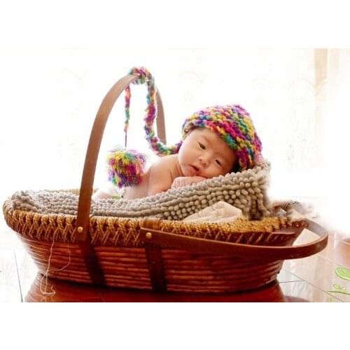 Newborn Photography Props Basket Childrens Studio Woven Basket Baby Photo Baby Photo Portable Baby Weaving Basket Toy Gift