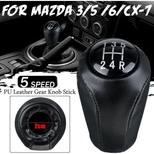 5 Speed Gear Shift Knob for MAZDA 3 BK BL / 5 CR CW/ 6 II GH/CX-7 ER Black 2005-2014