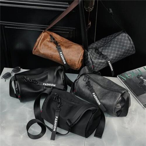 Mens Crossbody Shoulder Bag Mini Barrel-shaped Handbags Men Bucket Bag Man Purse Luxury Soft Leather Sacoche Homme