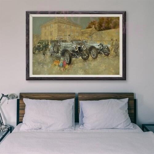T002 Retro Racing Car Classic Painting Vintage car 41 Custom Silk Poster Home Deco Wall Art Christmas Gift