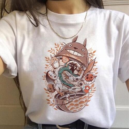 Totoro T Shirt Women Kawaii Studio Ghibli Harajuku Tshirt Summer Clothes Cute Female ulzzang T-shirt Top Tee