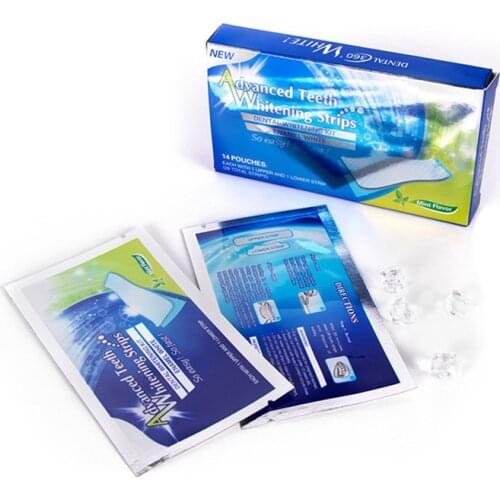 Advanced Teeth Whitening Strips Bright Oral Hygiene Care Dental Clean Gel Stickers Remove Yellow Stains and Fresh Breath