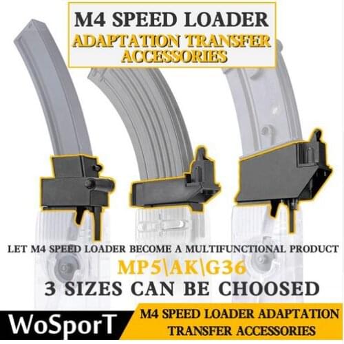 WoSporT Tactical Military Equipment M4 BB Speed Loader Converter to Adapt AK G36 MP5 Magazine for Hunting Airsoft Paintball