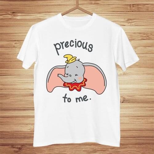 Top Quality S-3XL T Shirt Women Elastic Basic T-shirts Animated Films Dumbo Elephant Casual Short Sleeve T-shirt Unisex
