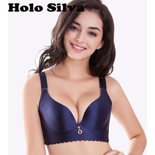 Women Push Up Seamless Thin Cup Bras C D E 44 46 48 50 Size Wire Free Bra Brassiere Plus Size Sexy Lady Lingerie Female Bralette