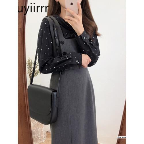 Matching Chic Korea Design Shirt Dress Outfits Women Sleeveless Cotton Blended Button Cute Sweet Japan Girls Feminine Vestidos