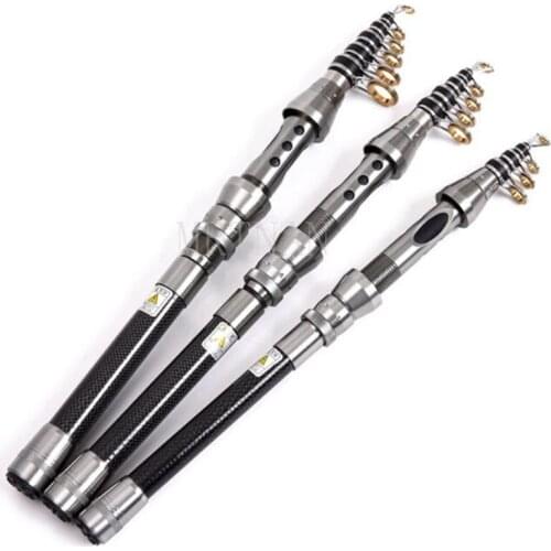 1.5-2.4m Super Hard Travel Rotating Fishing Rod Super Light Carbon Telescopic Boat Rock Sea Fishing Rod Fish Parker Rod 2021
