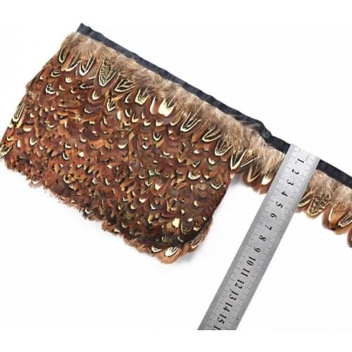 10Meters Natural Pheasant Feathers Trims Fringe feather trim Dress Skirt Clothing Wedding Decoration Feathers for Crafts Ribbon