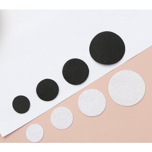10Pcs Solid Black White 20-40mm Non-woven Cotton Fabric Round Pattern Patches For Sewing Clothing Scrapbook Stickers DIY Crafts