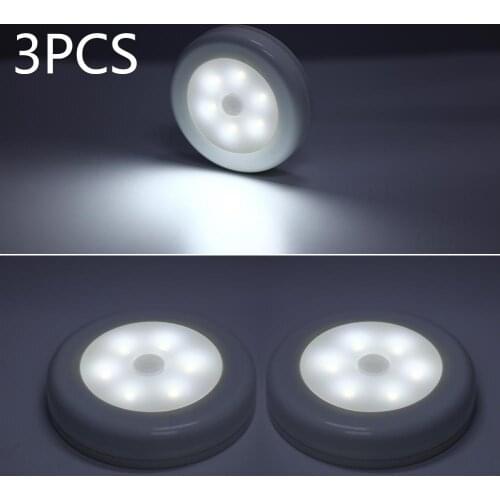 3 Pcs Motion Sensor LED Night Light Battery Powered Wall Sconce Sensor Light for Hallway Closet Stairs Bathroom Bedroom