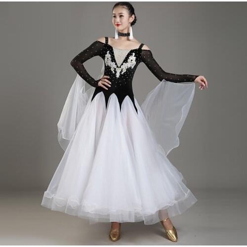 3 colors big swing standard ballroom dress woman Ballroom dresses standard waltz dance dress elegant modern dance dress Foxtro