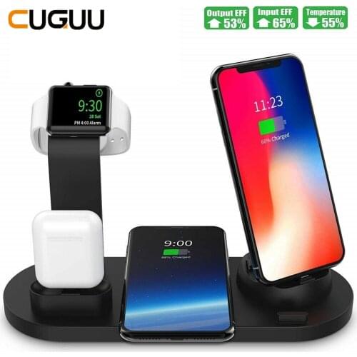 4 in 1 Wireless Charging Stand For Apple Watch 5 4 3 2 1 iPhone 11 X XS XR 8 Airpods Pro 10W Qi Fast Charger Dock Station