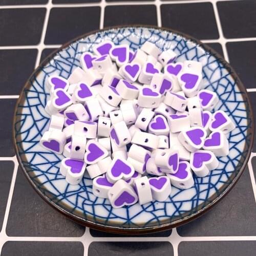 New 30pcs10mm Love Beads Polymer Clay Spacer Loose Beads For Jewelry Making DIY Handmade Jewelry Crafts#07