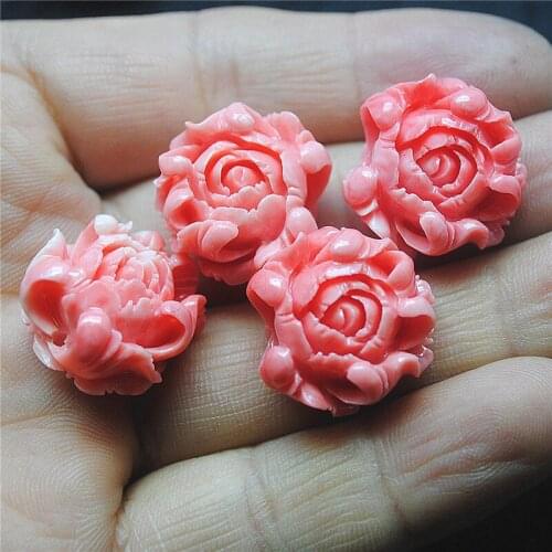 15PCS Carving Flower Beads Pink Colors Size 20MM Clay Material For Womens Fashion Necklace Designs Jewelry Finding & Accessory