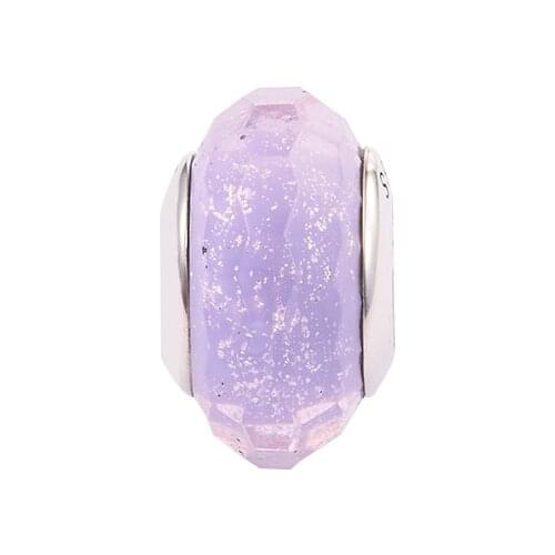 Purple Shimmer Murano Glass Charms 925 Sterling Silver Women Beads for Jewelry Making Fits Original Pandora Bracelets Kralen