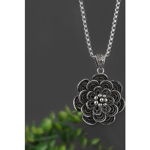 Titanium Steel Pendant Necklaces For Women Men Vintage Elephant Lotus Abacus Nepal Necklace Chain Jewelry