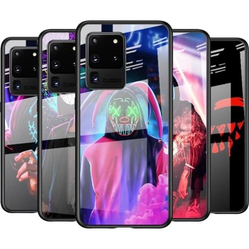Tempered Glass Cover Artistic smoke For Samsung Galaxy S21 Ultra Plus 5G M51 M31 M21 Shockproof Shell Phone Case