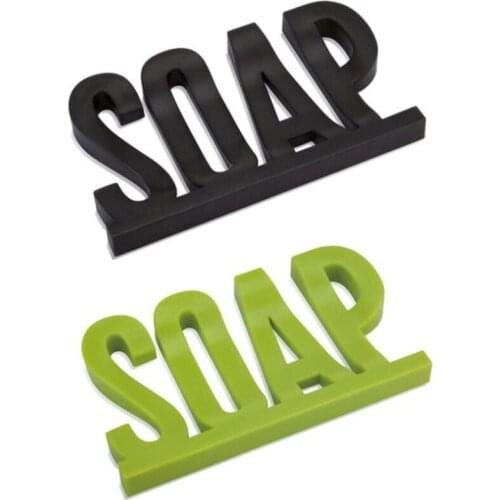 200pcs Soap Dish Holder Letter Shape Soap Holders Hollow Design Non Residue with Water Soap Shelf Sponge Storage Dish