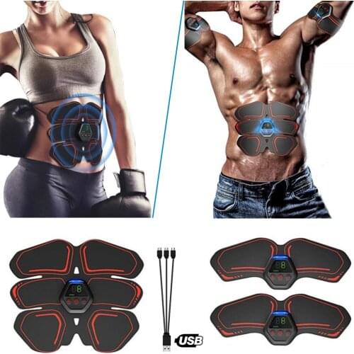 EMS Abdominal Muscle Stimulator Trainer Smart Fitness Massage Sticker Electric Weight Loss Stickers Body Slimming Belt Unisex