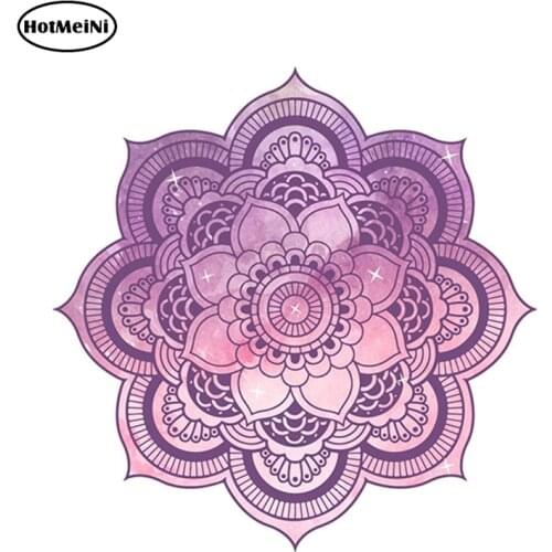 HotMeiNi 13cm x 13cm Watercolor Mandala Car Sticker Boho Decal Vinyl Reflective Car Styling Waterproof Window Accessories
