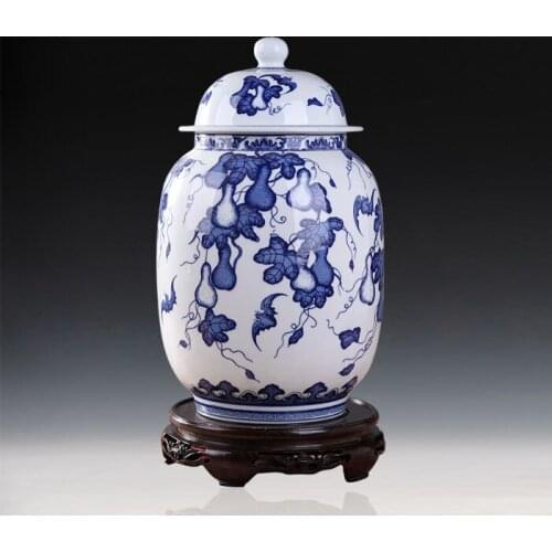 Chinese reproduction ceramic ginger jars Antique Porcelain temple jars home decoration antique chinese porcelain jar