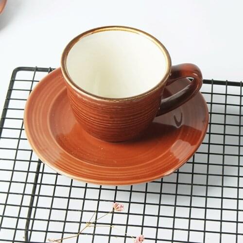 Creative Cappuccino Latte Coffee Cup Oatmeal Breakfast Cup Household Water Cup Heat-resistant Milk Cup Latte Cup Saucer