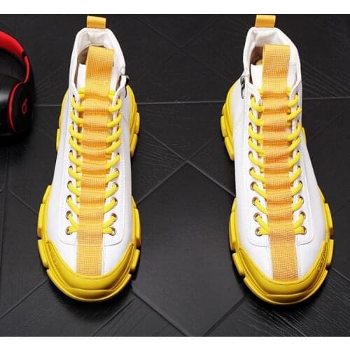 2020 Men Fashion Casual Ankle Boots Spring Autumn High Top Thick Bottom Youth Trending Leisure Sneakers Male Retro Boots