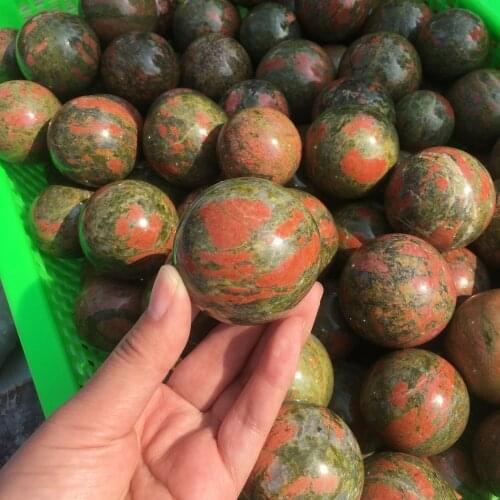 Natural gemstone balls Polished Unakite Crystal sphere for home decoration