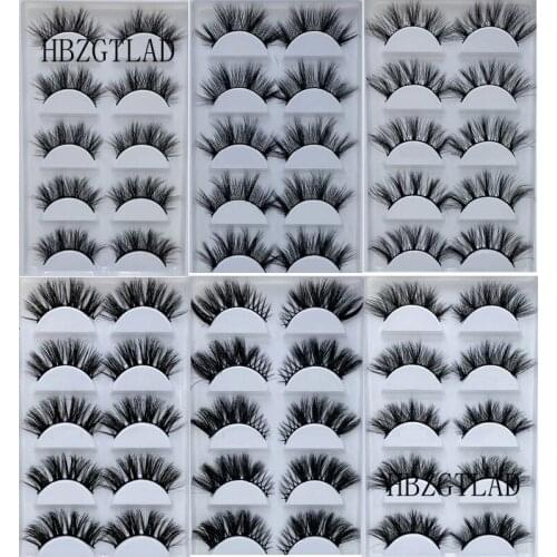 NEW Hot 5 pairs 100% Mink Eyelashes 3D False Lashes Makeup Fake Eyelash Extension Natural Fluffy Volume Soft Eye Lashes