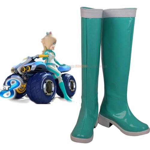 Rosalina Shoes Cosplay Mario Kart Princess Rosalina Cosplay Boots Green Shoes Halloween Carnival Party Cosplay