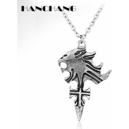Final Fantasy Sleeping Lion heart Pendants Necklaces LINK Chain Necklace for Man Boys Punk style Accessories Necklace