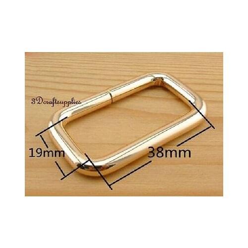 Rectangle Rings webbing Belt buckle purse ring gold 38 mm 1 1/2 inch 10pcs U97