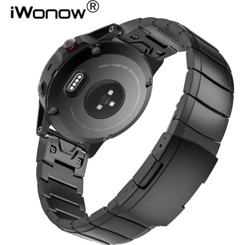 26mm Stainless Steel Watch Band + Link Remover + Screwdriver for Garmin Fenix 3 / HR / 5X Butterfly Buckle Strap Wrist Bracelet