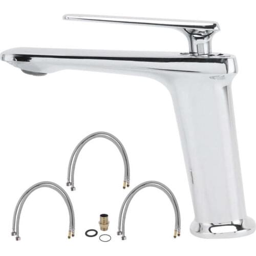 Faucet Replacement Water Saving Bathroom Wash Basin Faucet Copper Single Hole Hot and Cold Water Tap for Home Hotel Water