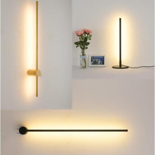 Modern LED Wall Lamp Long Hanging Lights Simple Nordic Living Room Sofa Background Wall Light Bedroom Bedside Floor Lamp