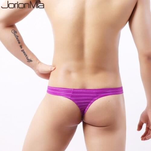 Sexy Men Thongs Mens Underwear T Back G String Briefs Stripe Breathable Solid Lingerie Jockstrap Men Panties Thong C901